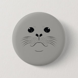 Seal face silhouette pinback button