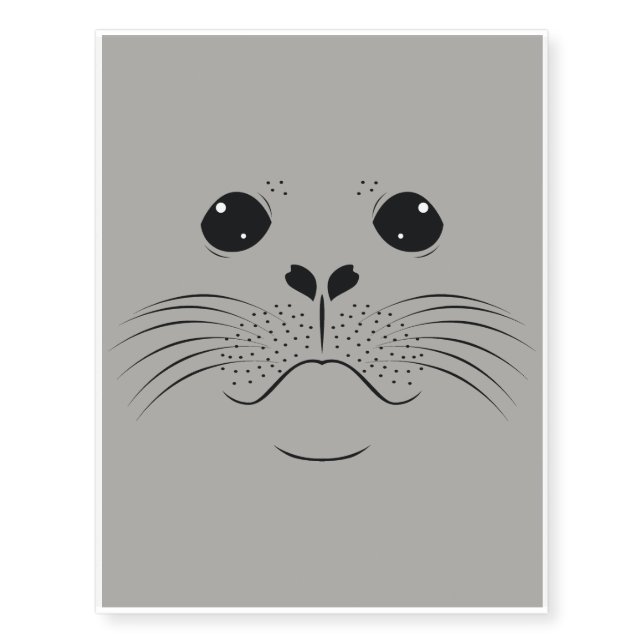 Seal face silhouette temporary tattoos (Front)