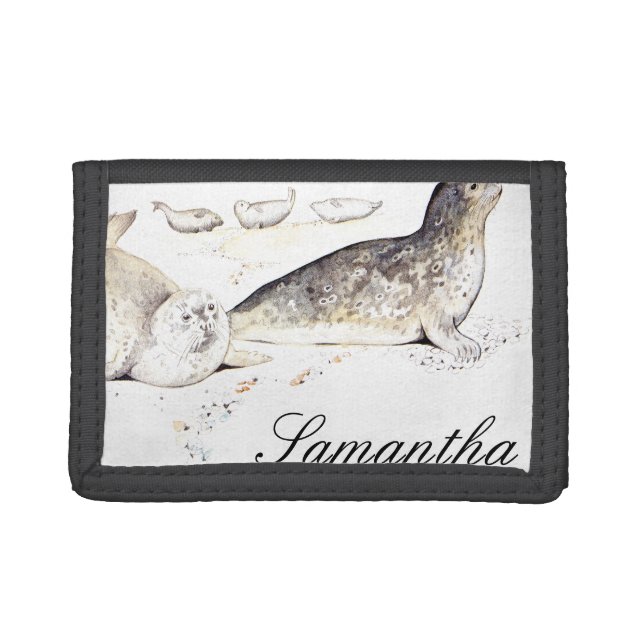 Seal Family On The Beach Wallet (Front)