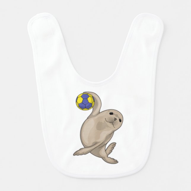 Seal Handball player Handball Baby Bib (Front)