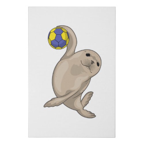 Seal Handball player Handball Faux Canvas Print