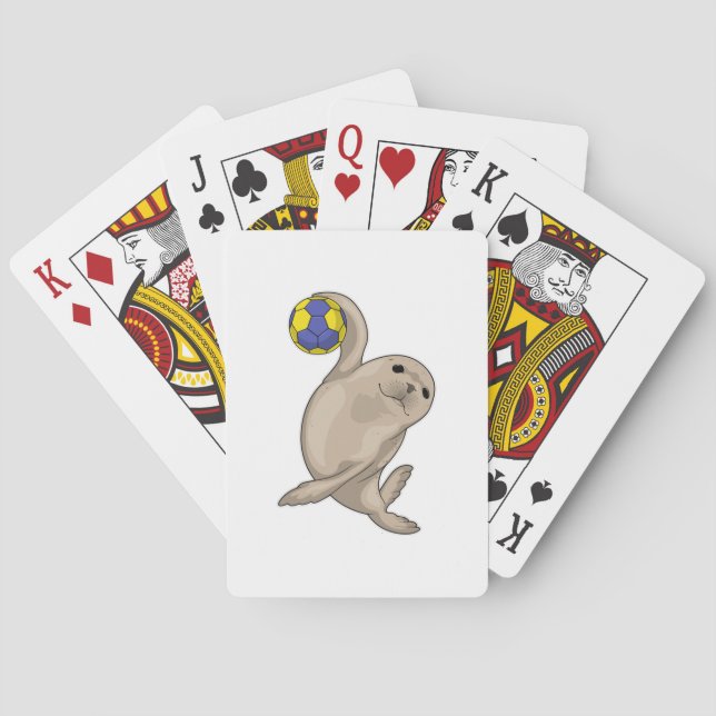 Seal Handball player Handball Poker Cards (Back)