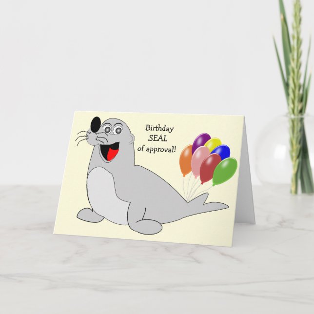 Seal Humorous Birthday Card (Front)