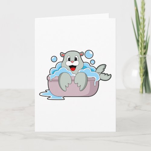 Seal in Bathtub Card