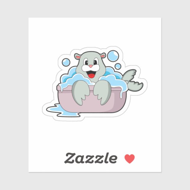 Seal in Bathtub Sticker (Sheet)