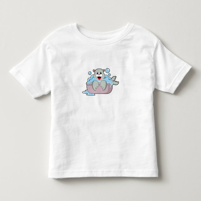 Seal in Bathtub Toddler T-shirt (Front)