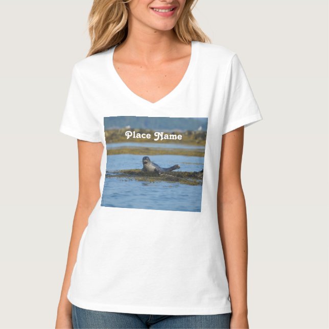 Seal in Casco Bay Maine T-Shirt (Front)