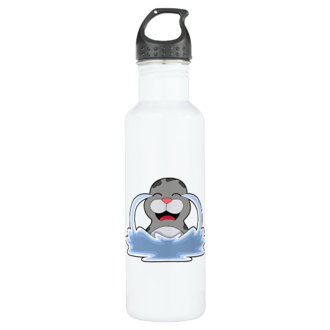 Seal in Water Stainless Steel Water Bottle (Front)