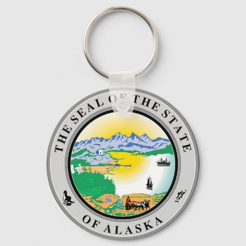 Seal of Alaska State USA Keychain