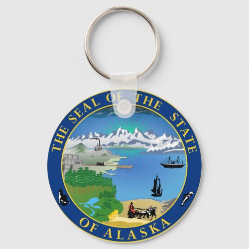 Seal of Alaska State USA Keychain