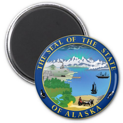 Seal of Alaska State USA Magnet