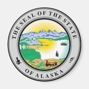 Seal of Alaska State USA Magnet