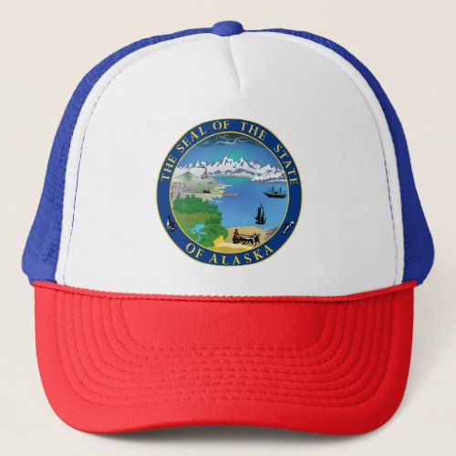 Seal of Alaska State USA Trucker Hat
