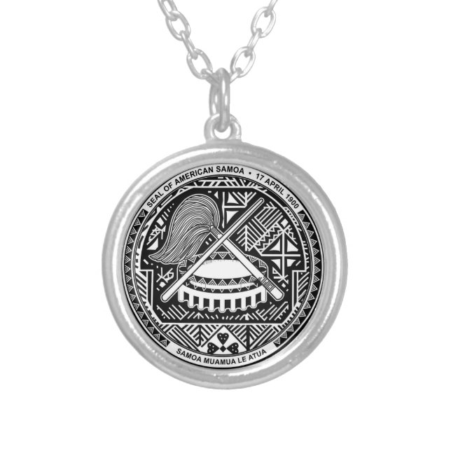 Seal of American Samoa Silver Plated Necklace (Front)