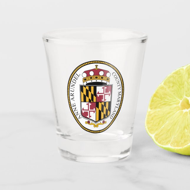 Seal of Anne Arundel County, MD Shot Glass (Front)