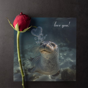 Seal of Approval Cute Heart Bubble Valentine Card