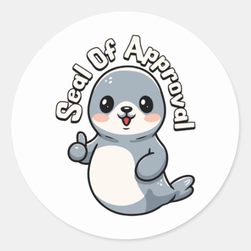 Seal Of Approval Cute Seal Pun Cartoon