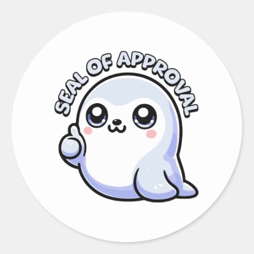 Seal of Approval Cute Seal Pun Cartoon