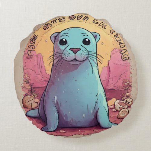  Seal of Approval Embrace the Chaos Round Pillow