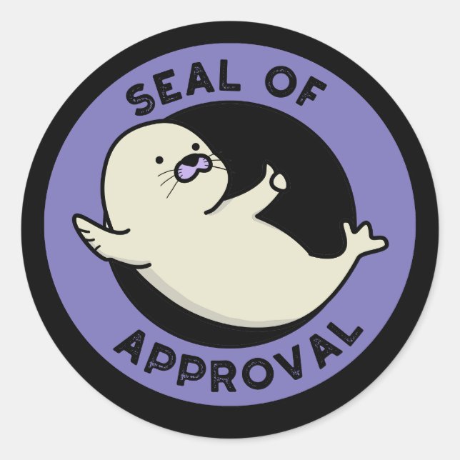 Seal Of Approval Funny Seal Pun Dark BG (Front)
