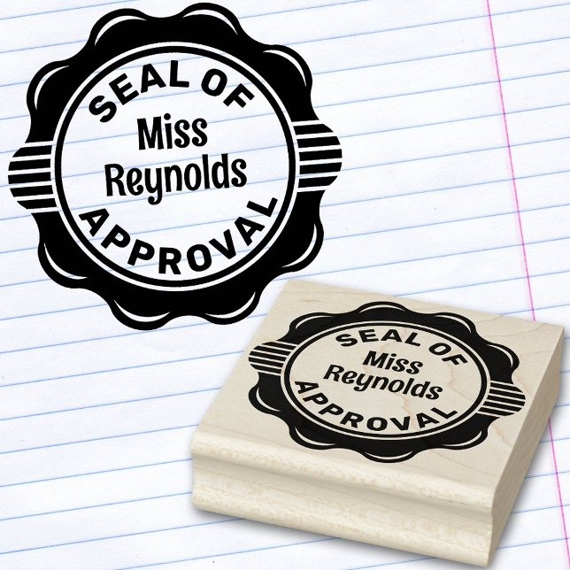 Seal of Approval Teacher Praise Personalized Rubber Stamp (🍎 Give your feedback a personal touch! 🌟)