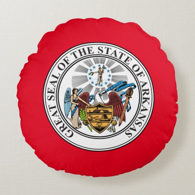 Seal of Arkansas Round Pillow (Front)