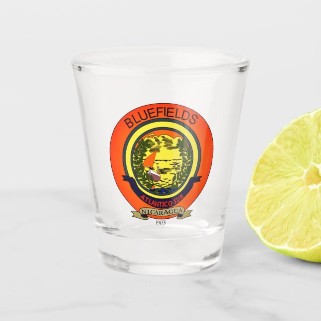 Seal of Bluefields, Nicaragua Shot Glass (Front)