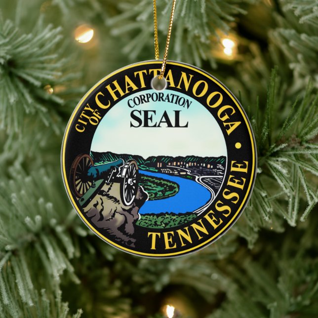 Seal of Chattanooga, Tennessee Ceramic Ornament (Tree)