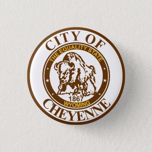 Seal of Cheyenne Wyoming Button