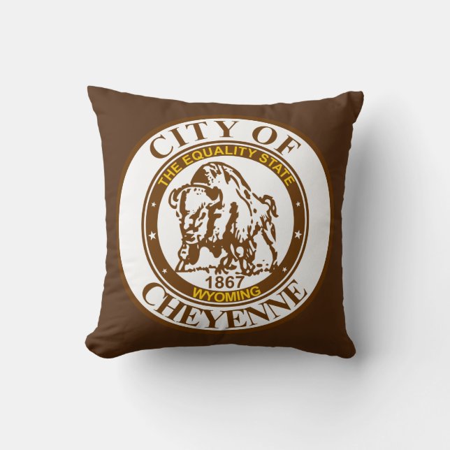 Seal of Cheyenne, Wyoming Throw Pillow (Front)