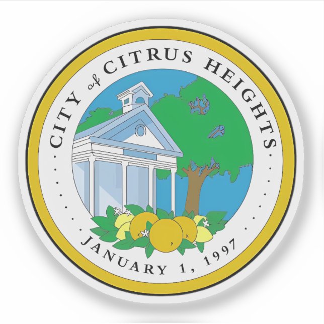 Seal of Citrus Heights, California, USA Sticker (Front)