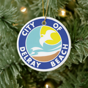 Seal of Delray Beach, Florida Ceramic Ornament