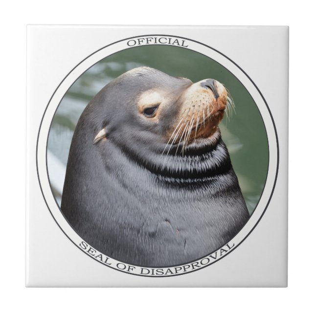 Seal of Disapproval Ceramic Coaster (Front)