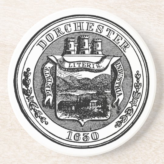 Seal of Dorchester Massachusetts, black Drink Coaster | Zazzle.com