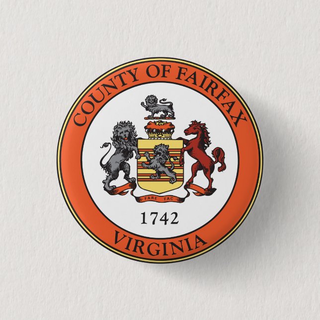 Seal of Fairfax County, Virginia Button (Front)