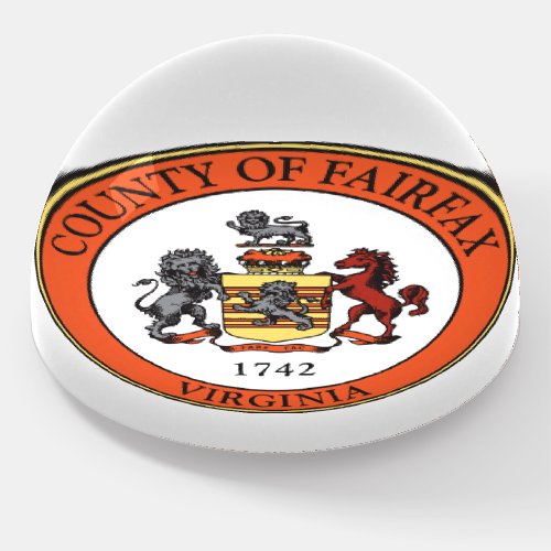 Seal of Fairfax County Virginia Paperweight
