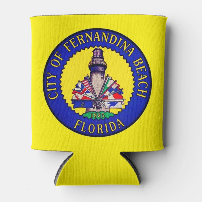 Seal of Fernandina Beach, Florida Can Cooler (Front)
