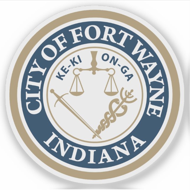 Seal of Fort Wayne, Indiana, USA Sticker (Front)