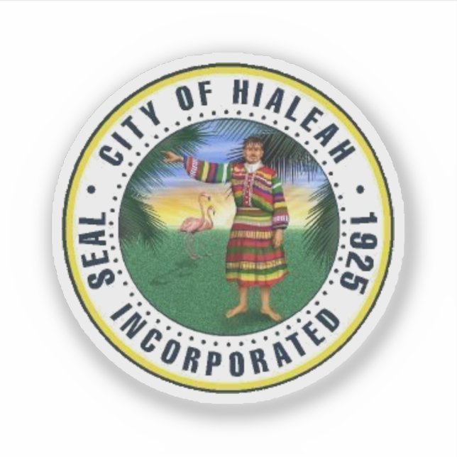 Seal of Hialeah, Florida Sticker (Front)