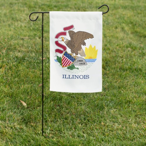 Seal of Illinois White State Garden Flag