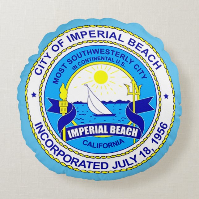 seal of Imperial Beach, California Round Pillow (Front)