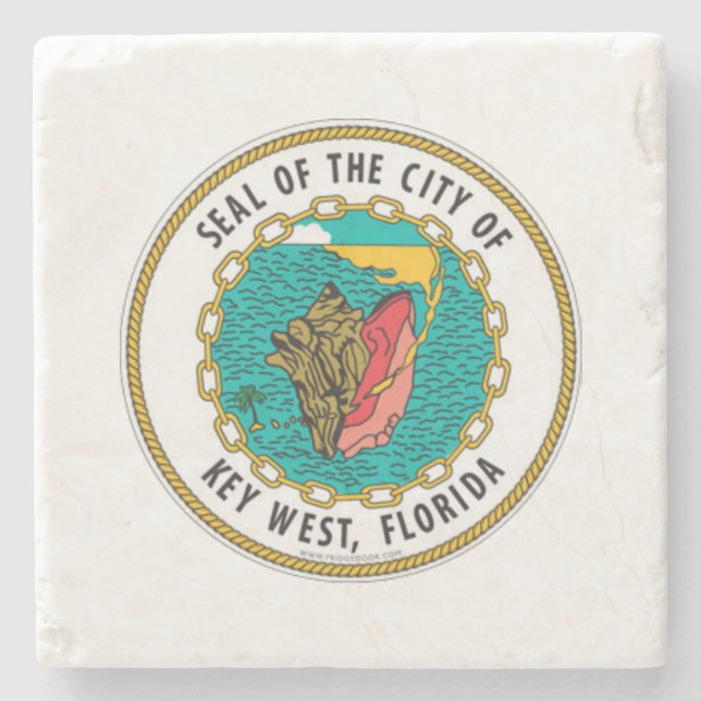Seal of Key West, Florida Stone Coaster (Front)