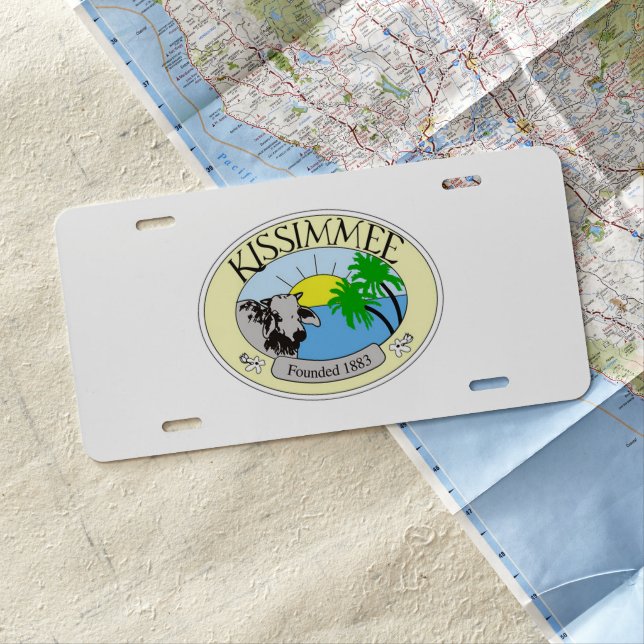 Seal of Kissimmee, Florida License Plate (In Situ)