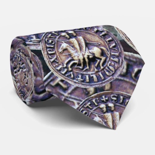 SEAL OF KNIGHTS TEMPLAR ON IRON CROSS Black Neck Tie