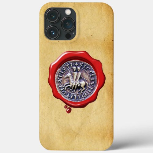 SEAL OF KNIGHTS TEMPLAR Red Wax Seal Parchment  iPhone 13 Pro Max Case