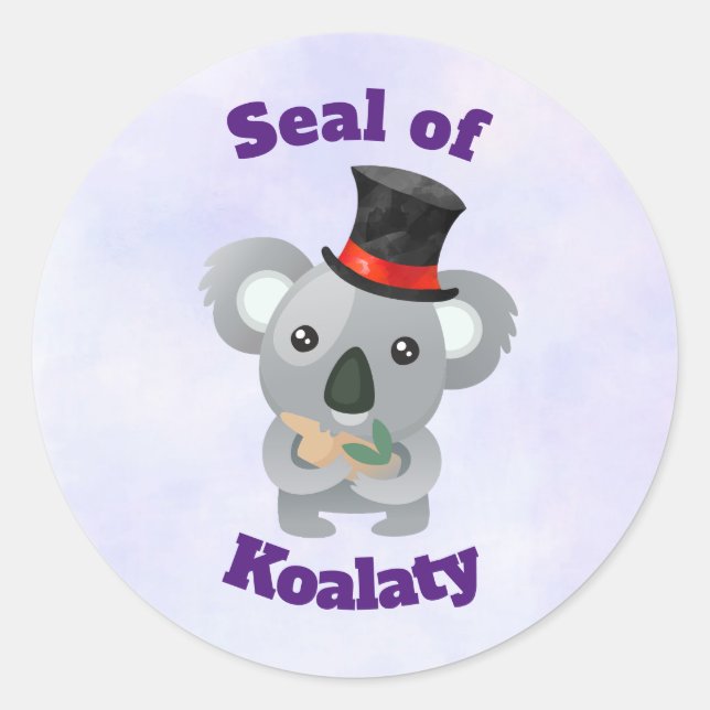Seal of Koalaty with Cute Koala Bear (Front)