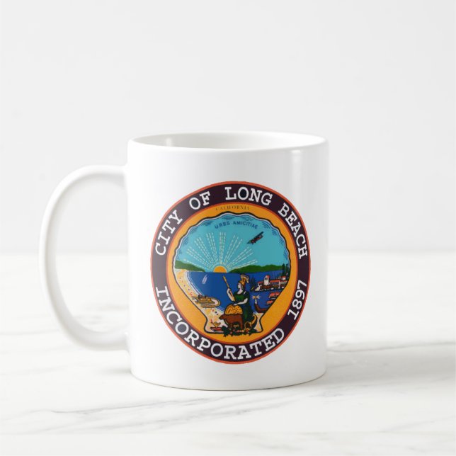 Seal of Long Beach, California Coffee Mug (Left)
