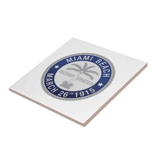 Seal of Miami Beach, Florida Ceramic Tile (Side)