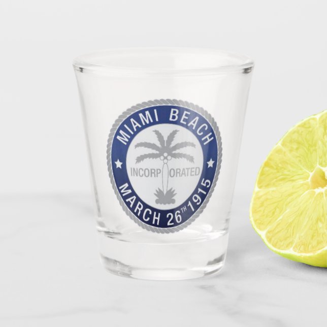 Seal of Miami Beach, Florida Shot Glass (Front)