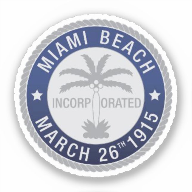 Seal of Miami Beach, Florida Sticker (Front)